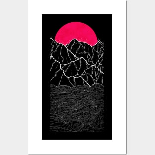 Pink sun mountains Posters and Art